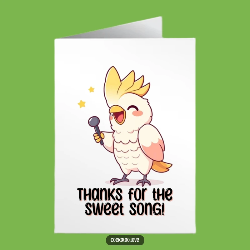 Free Printable Cockatoo Thank You Card: Funny Downloadable Applause for Your Kindness