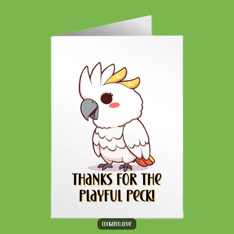 Free Printable Cockatoo Thank You Card: Funny Downloadable Peck of Gratitude