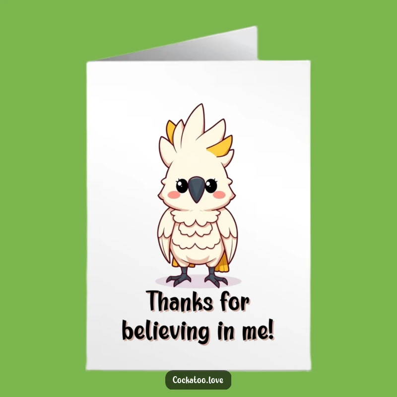 Free Printable Confident Cockatoo Thank You Card: Funny Pride, Downloadable Gift