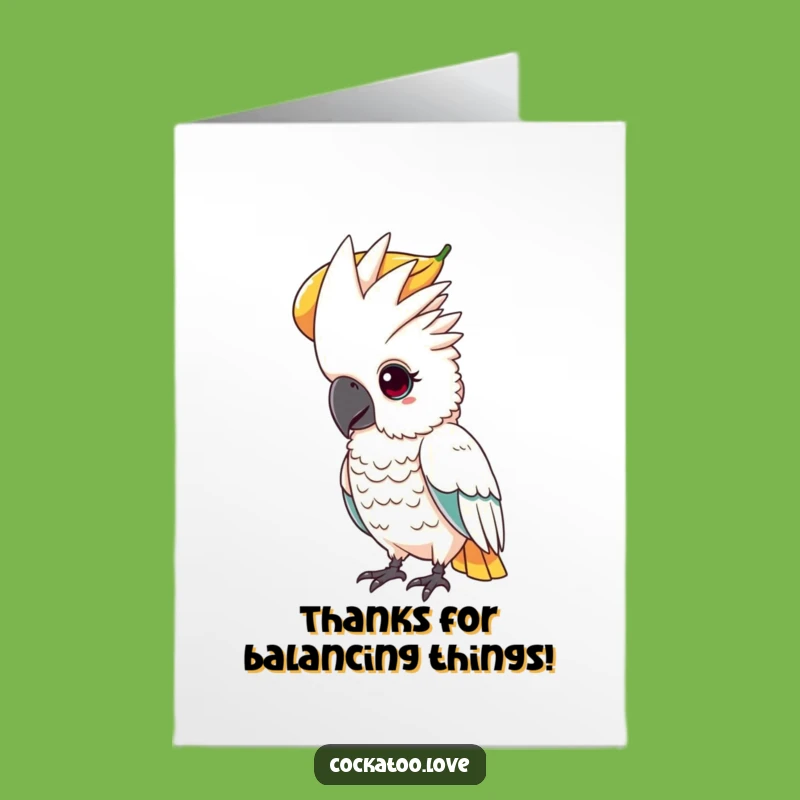Free Printable Thank You Card: Focused Cockatoo Funny Downloadable Gift