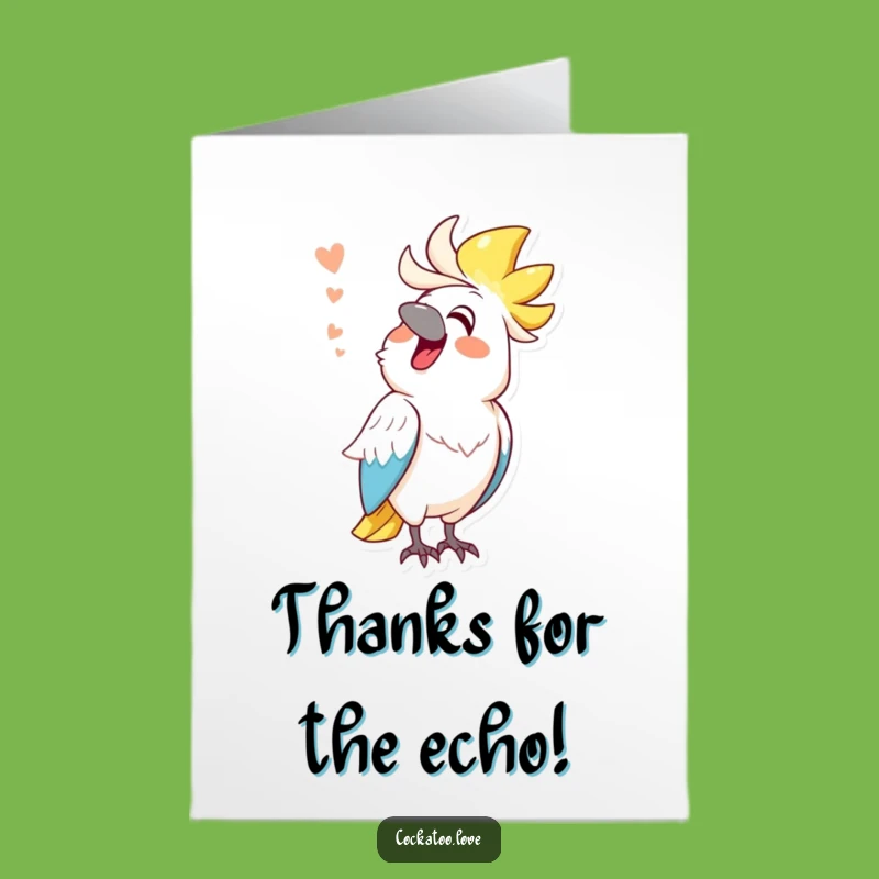 Free Printable Thank You Cockatoo Card: Mimicking Sound Downloadable Greeting for Thanks