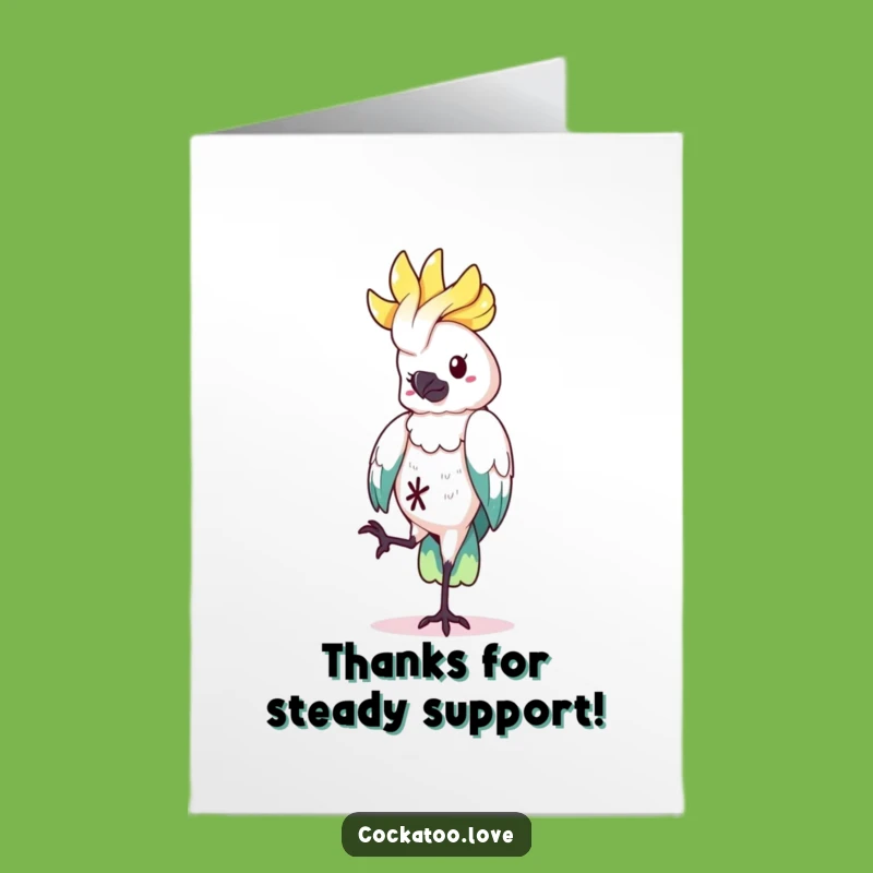 Free Printable Thank You Card: Balanced Cockatoo, Funny Downloadable for Gratitude
