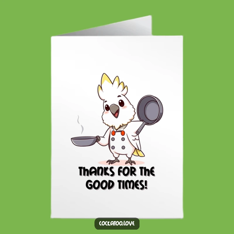 Free Printable Chef Cockatoo Thank You Card: Funny Gratitude, Downloadable Gift