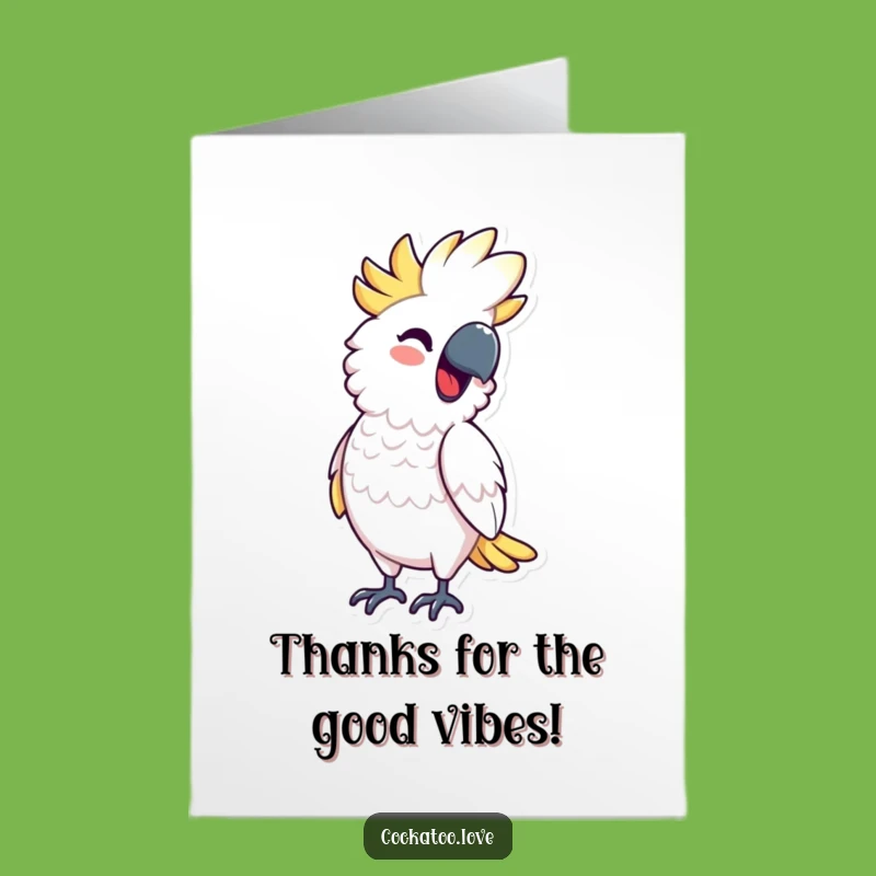 Free Printable Thank You Card: Bobbing Cockatoo, Funny Downloadable for a Happy Thanks