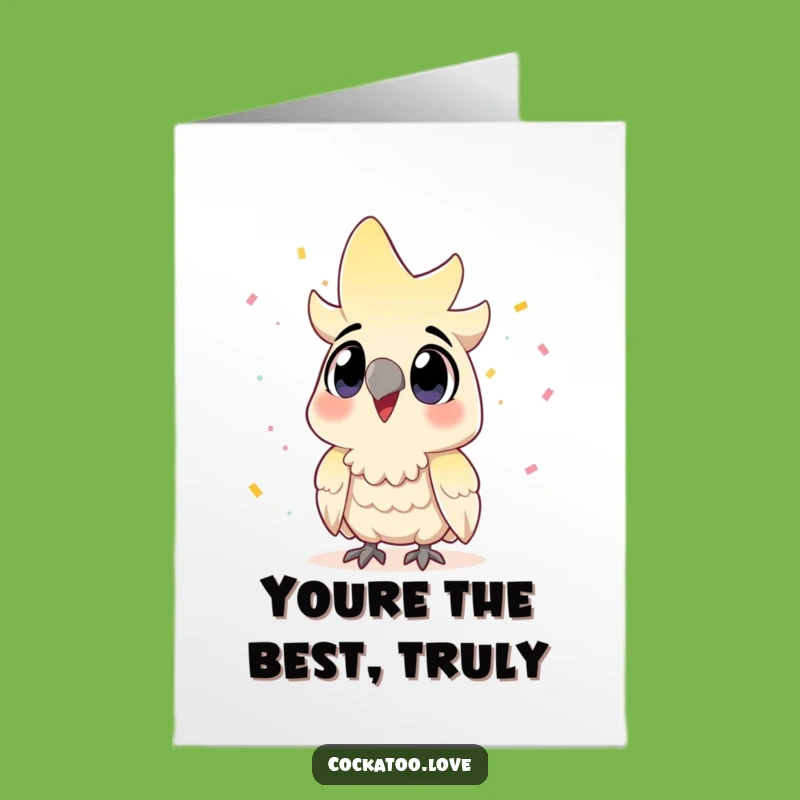 Free Printable Thank You Card: Cockatoo Confetti Appreciation Downloadable Gift
