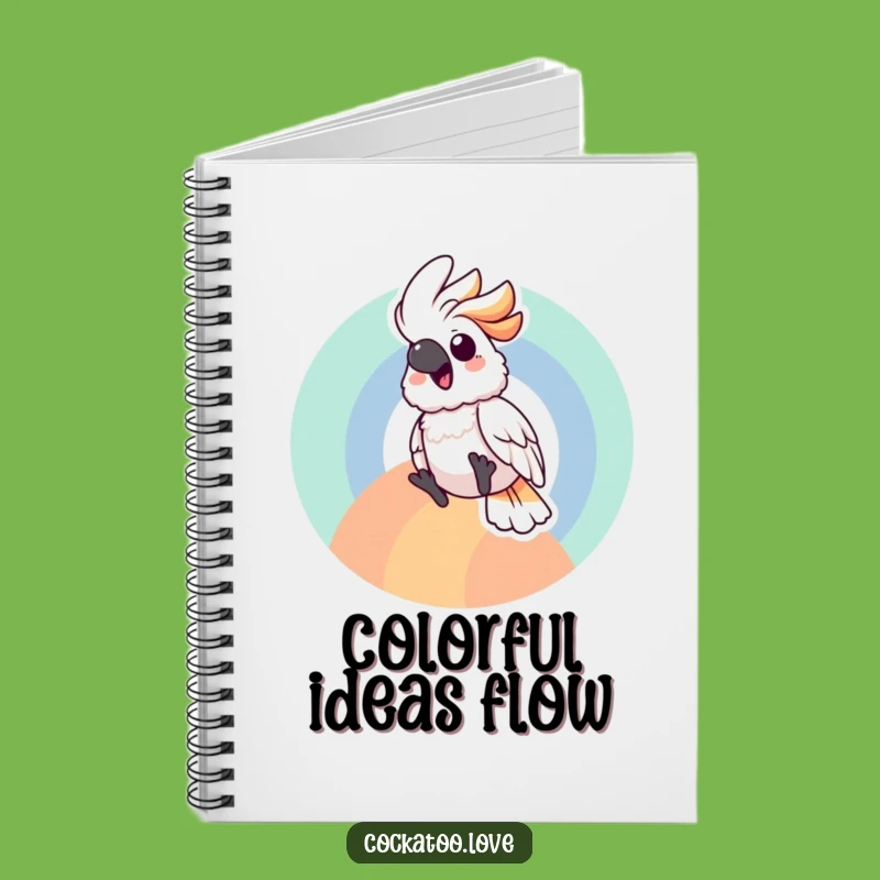 Joyful Cockatoo Rainbow Notebook: Gleeful Sliding Bird Journal, Whimsical Stationery Gift!