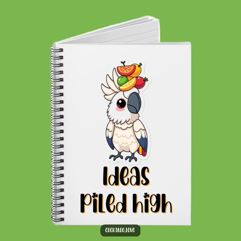 Focused Cockatoo Fruit Notebook: Determined Bird Journal, Funny Stationery Gift!