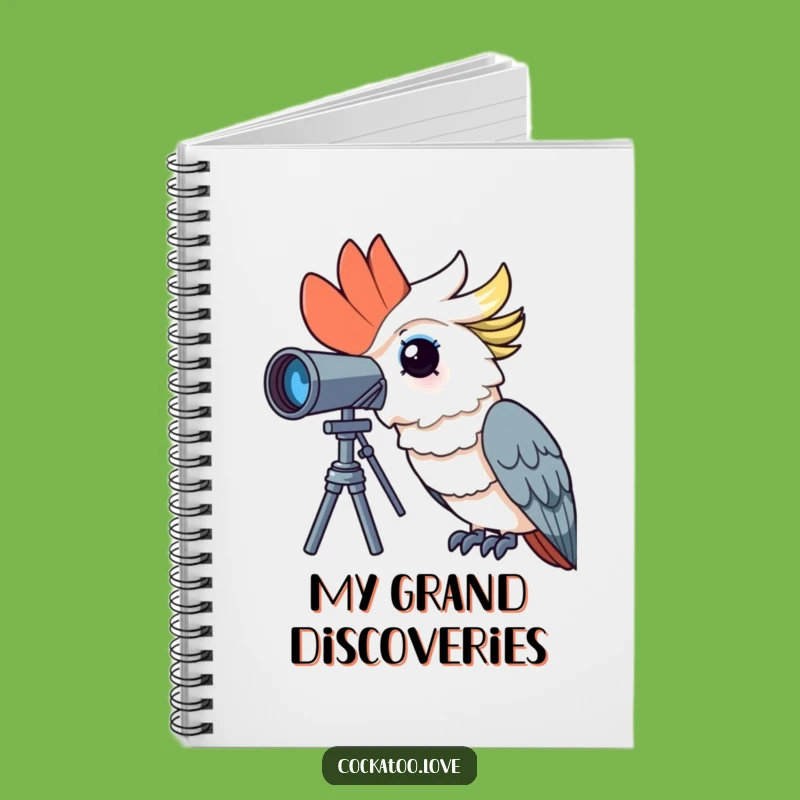 Funny Curious Cockatoo Notebook: Explorer Bird Journal, Unique Funny Gift