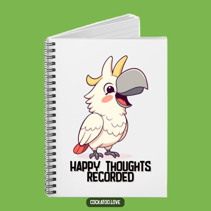 Funny Happy Cockatoo Notebook - Jot Down Happy Thoughts, a Hilarious Gift!