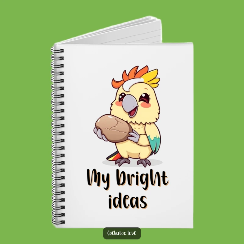 Funny Cockatoo Pebble Notebook: Colorful Bird Gift, Grinning Journal