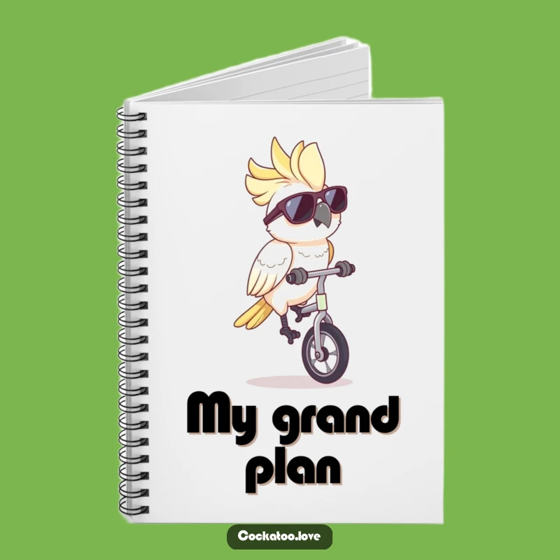 Funny Cockatoo Unicycle Sunglasses Notebook: Jot Down Your Jokes, Perfect Funny Gift!