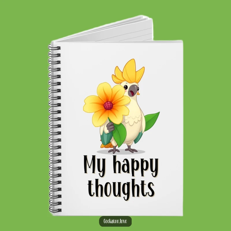 Funny Cheerful Cockatoo Notebook: Flower Bird Journal, Lovely Funny Gift