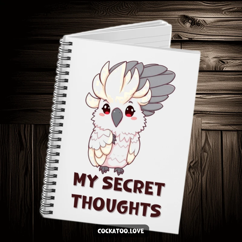Funny Shy Cockatoo Notebook: Notebook featuring a shy bird character peeking from behind a feather, ready for your notes.