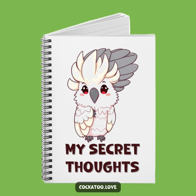 Funny Shy Cockatoo Notebook: Peeking Bird Feather Journal, Perfect Funny Gift