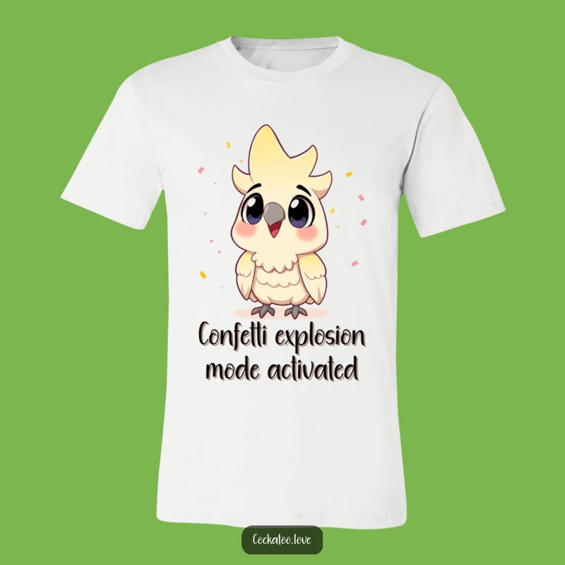 Funny Cockatoo Party T-Shirt: Wear Your Excitement Loud and Proud!