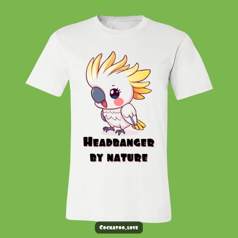 Funny Cockatoo Head Bobbing T-Shirt - Cute Colorful Crested Bird Tee, Ideal Humorous Gift