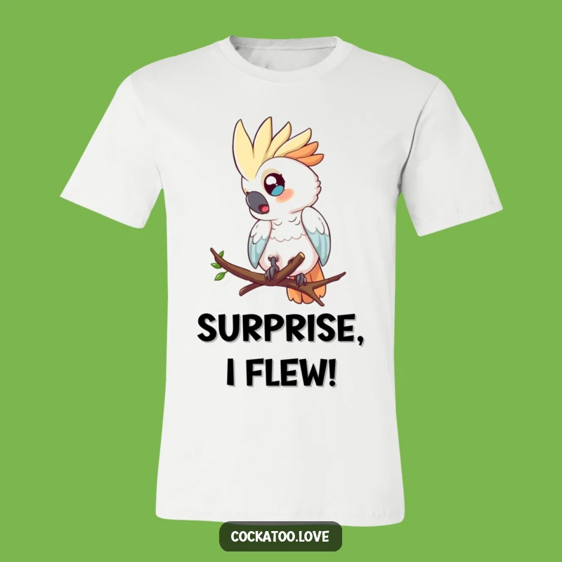 Funny Surprised Cockatoo T-Shirt a Hilarious Birdy Gift