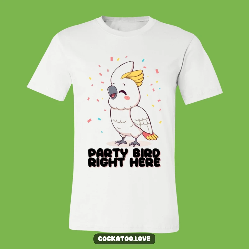 Funny Cockatoo Confetti Tee: Wear Your Joy with this Funny Bird T-Shirt!
