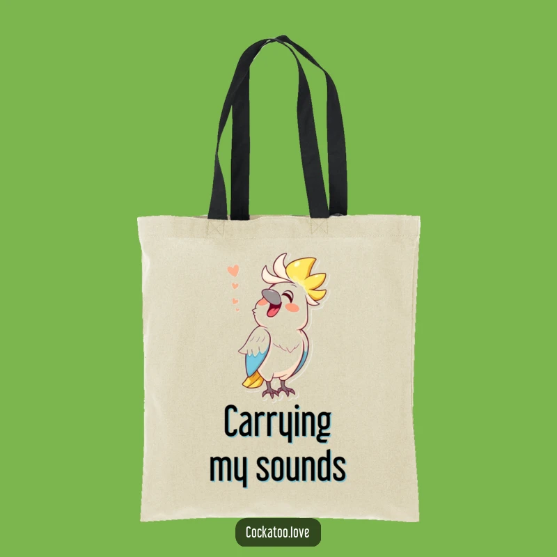 Funny Mimicking Cockatoo Tote Bag: Sound Impression, Carry Laughs