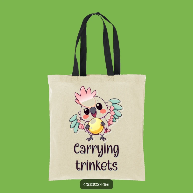 Funny Playful Cockatoo Tote Bag: Carry Treasures with This Bird Accessory!