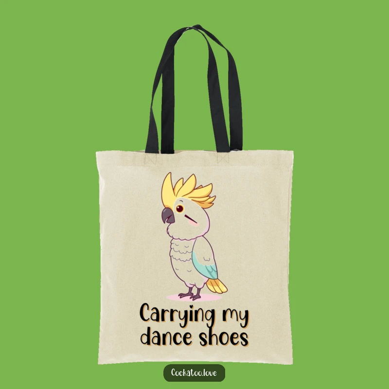 Funny Cockatoo Dancer Tote Bag: Charming Bird Imitating Moves, Eco-Friendly Funny Gift
