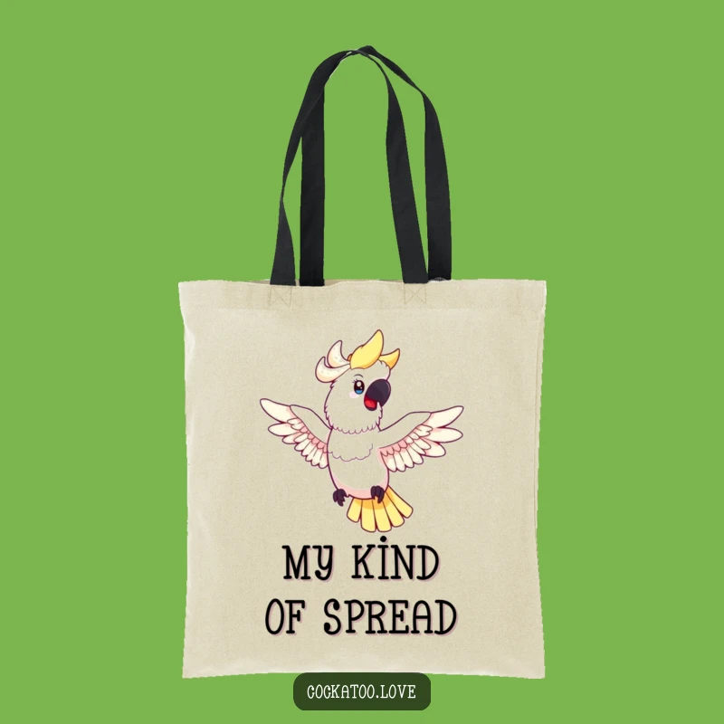 Funny Cockatoo Flight Tote Bag - Happy Spread Wings Bird Accessory, Perfect Humorous Gift