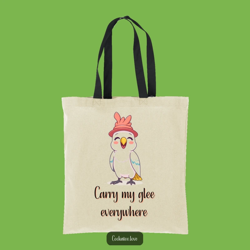 Funny Cockatoo Hat Tote Bag A Playful Squawking Bird Carryall for Happy Shoppers