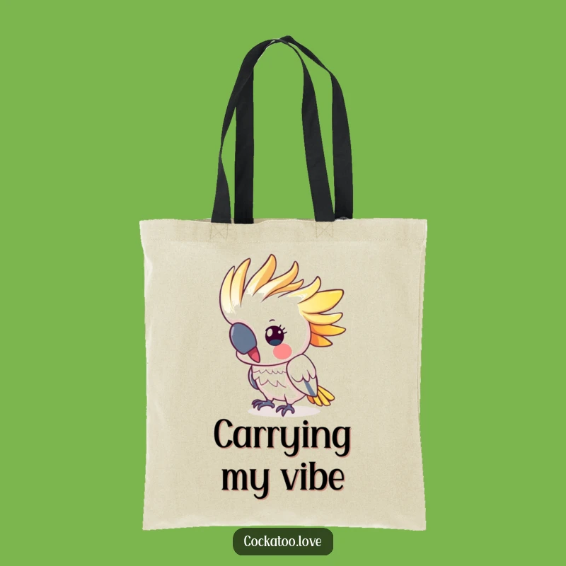 Funny Cockatoo Head Bobbing Tote Bag - Cute Colorful Crested Bird Accessory, Perfect Humorous Gift