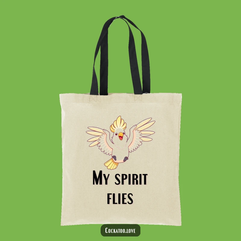 Funny Cockatoo Leap Tote Bag a Stylish Flying Birdy Gift