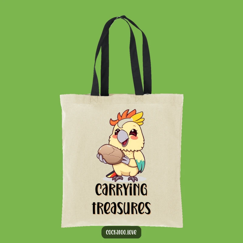Funny Cockatoo Pebble Tote Bag: Colorful Bird Gift, Carry Kindness