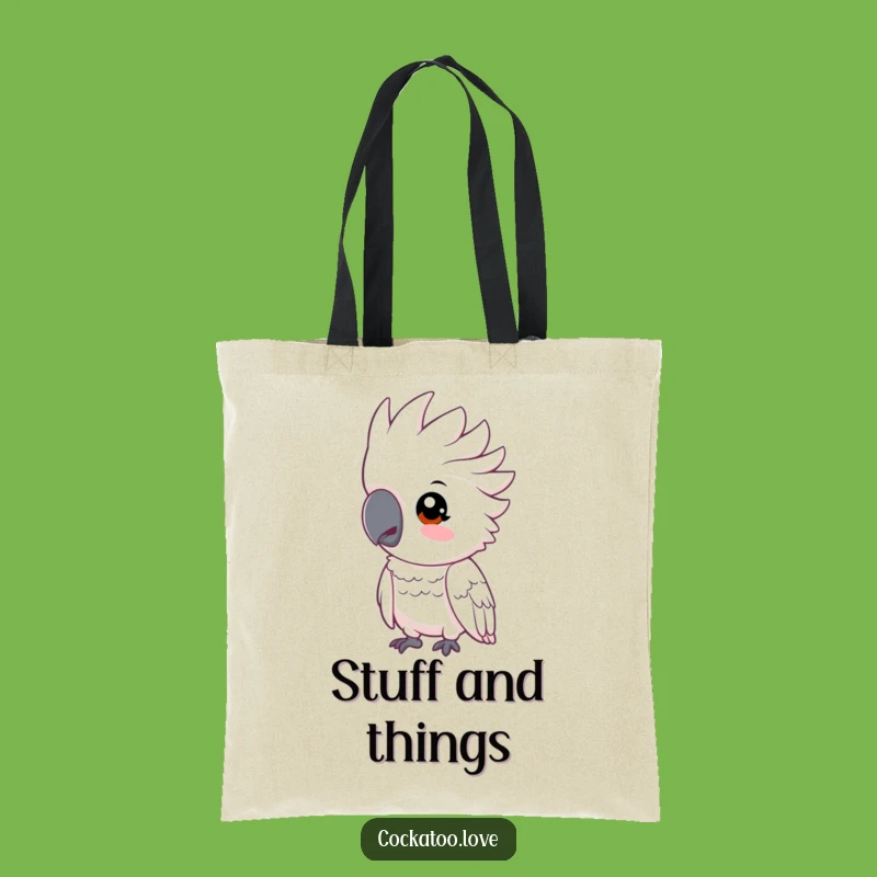 Funny Cockatoo Tote Bag: Curious Bird Carryall for Inquisitive Shoppers
