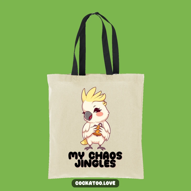 Funny Cockatoo Tote Bag - Mischievous Wink & Bell, Perfect Gift Carryall!