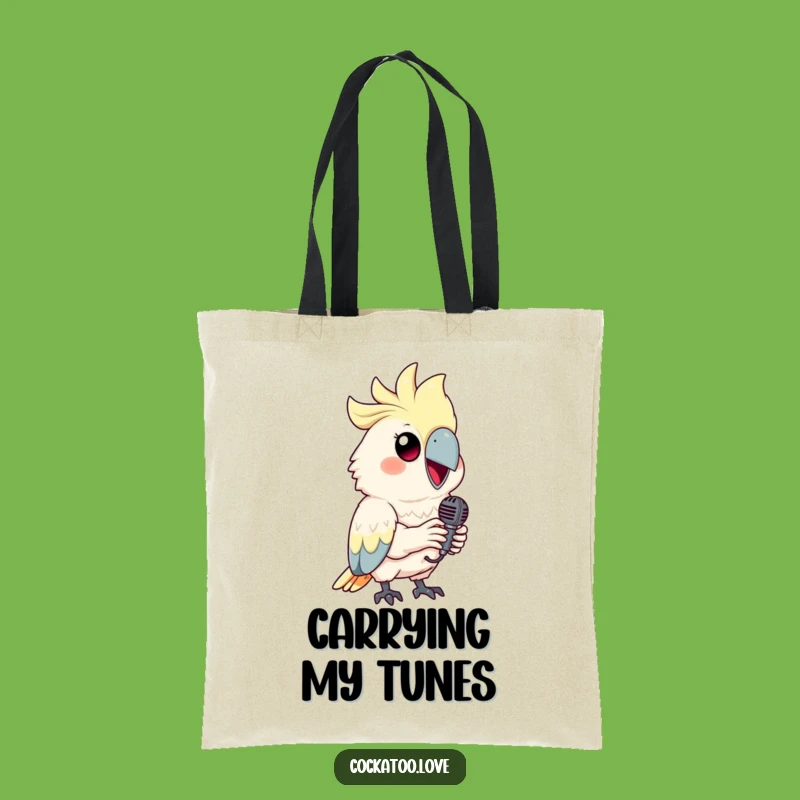 Funny Cockatoo Tote Bag: Star Bird Carryall for Music Lovers