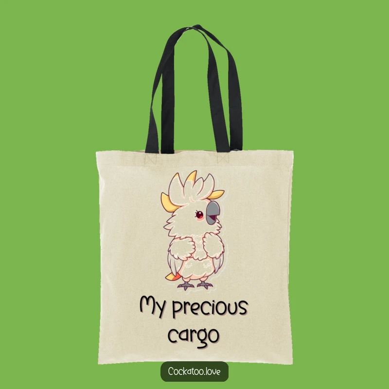 Funny Fluffy Cockatoo Tote Bag: Preening Style - Chic Funny Gift!