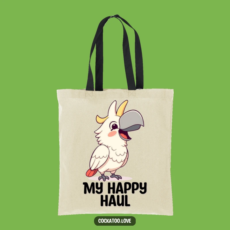Funny Happy Cockatoo Tote Bag - Carry Your Delight with this Hilarious Gift!