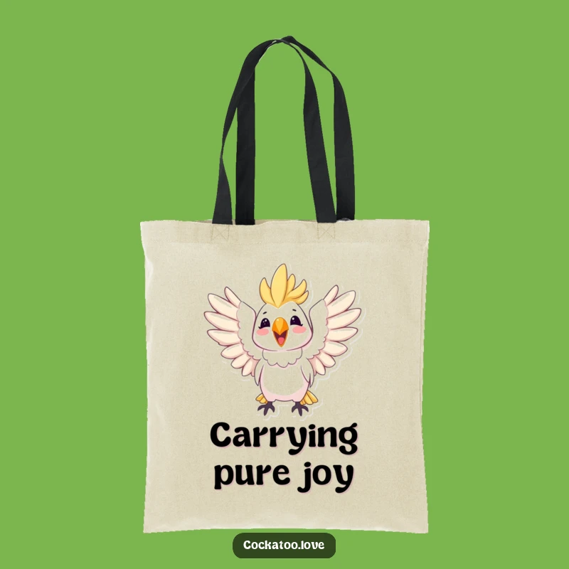 Funny Joyful Cockatoo Tote Bag: Carry Your Happiness, Hilarious Gift!