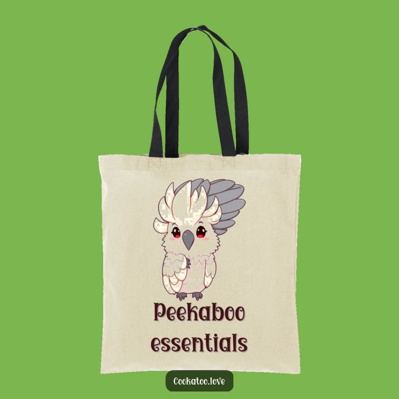 Funny Shy Cockatoo Tote Bag: Peeking Bird Feather, Practical Funny Gift