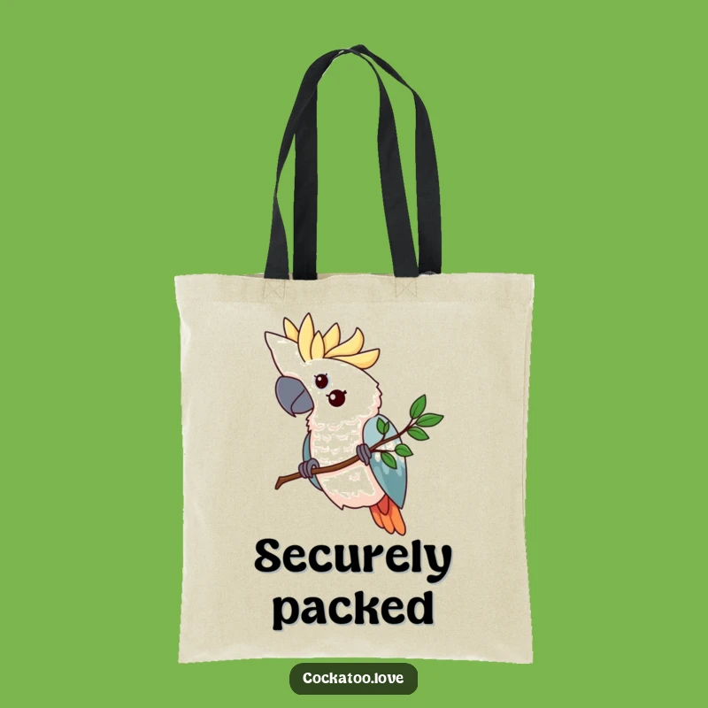 Funny Cockatoo Branch Tote Bag - Determined Bird Accessory, Perfect Humorous Gift