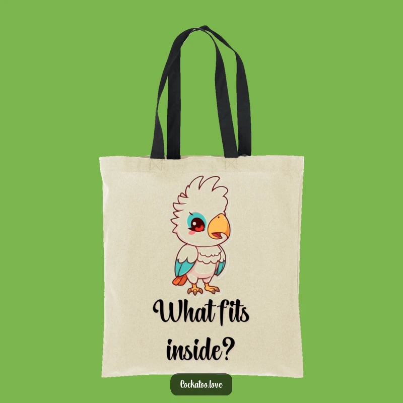 Funny Quizzical Cockatoo Tote Bag: Carry Your Curiosity in Style
